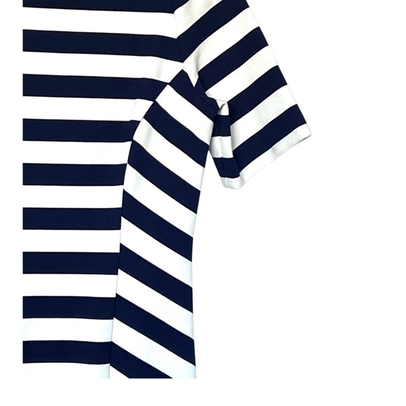 Tory Burch Augusta Blue and White Striped Short-Sleeve Sheath Dress Size L - Picture 6 of 14